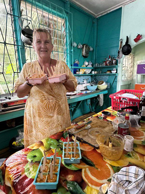 Alice preparing homemade treats in the kitchen