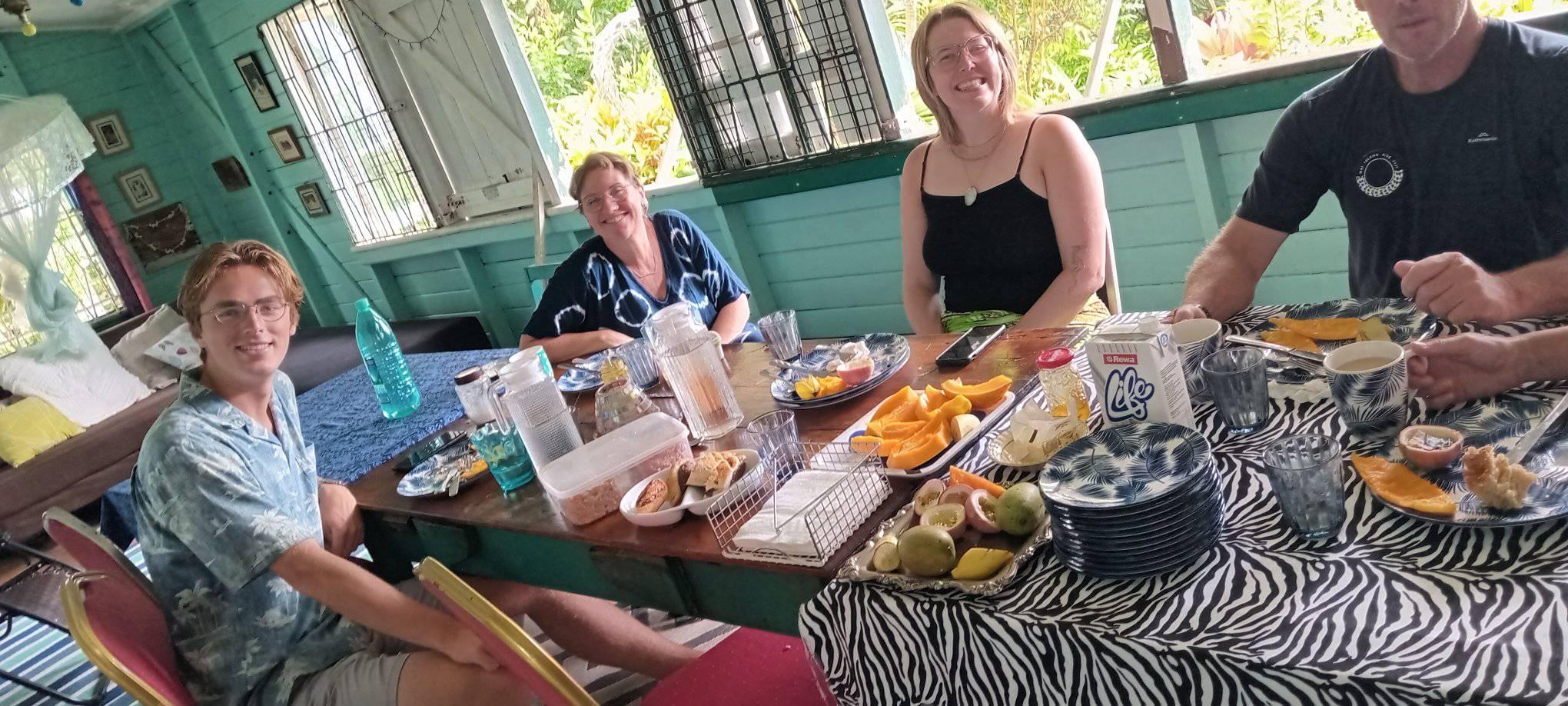 Guests enjoying breakfast on the veranda at Alice's BnB