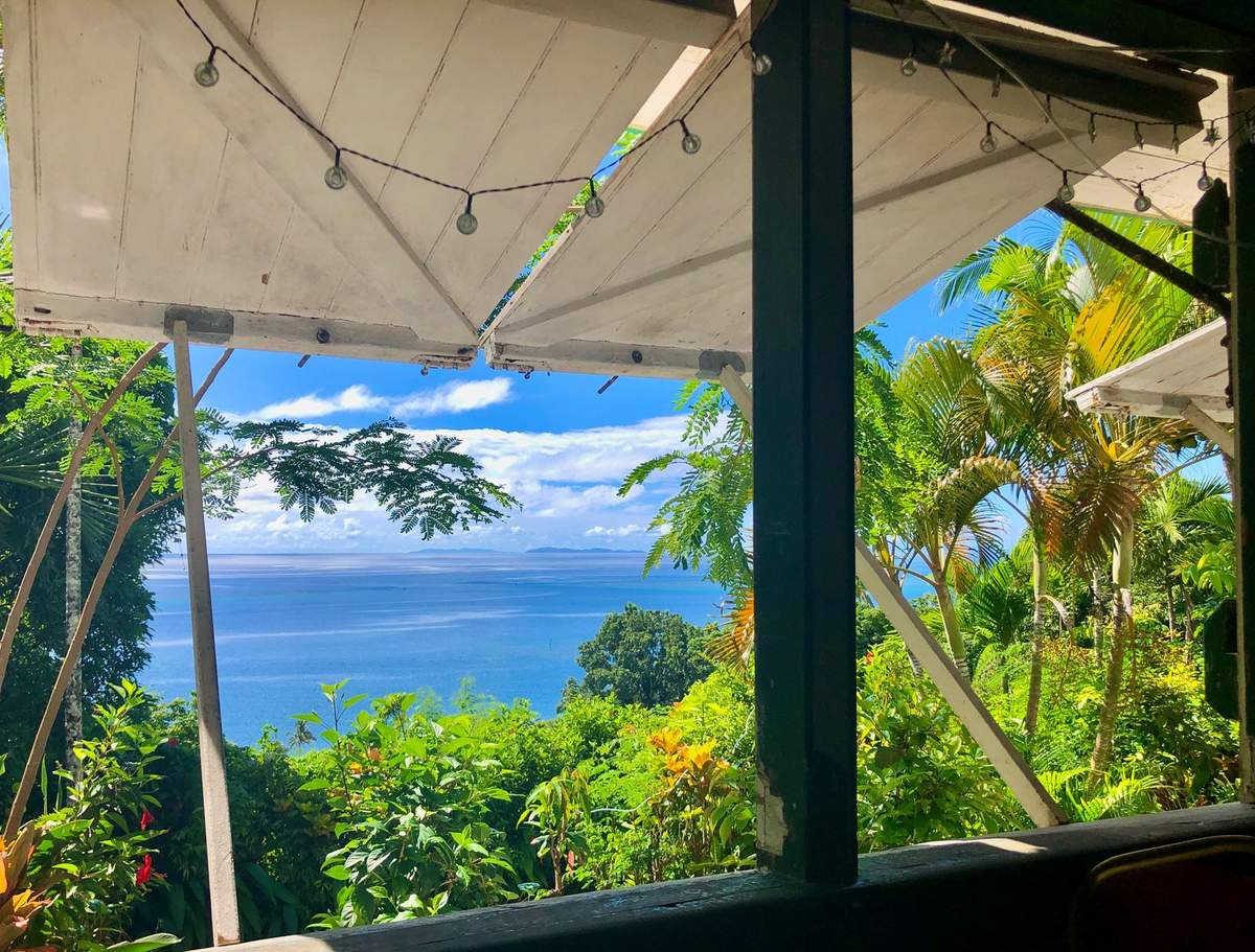 Ocean view from The Lookout at Alice's BnB Levuka
